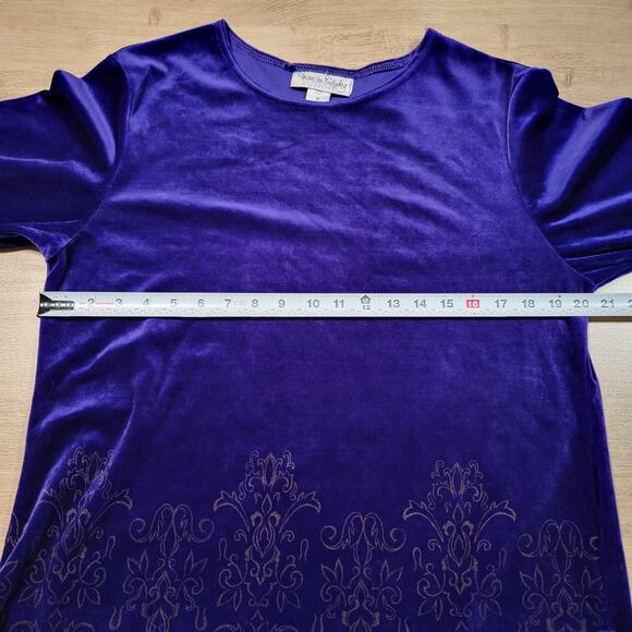 Diane von Furstenberg Size Medium Purple Velvet Tunic Baroque Jacquard VTG USA - Picture 8 of 9
